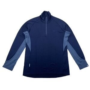 Icebreaker Men's Large Slim Fit Bodyfit 260 Navy Blue 1/4 Zip Merino Brand New